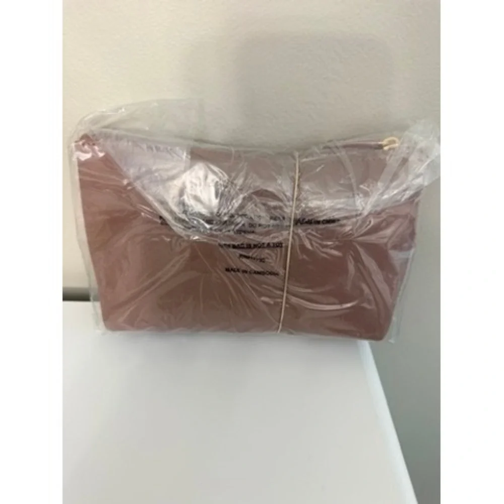 Sonia Kashuk Makeup Bag Women Small Mauve Pink Faux Leather Zipper NWT